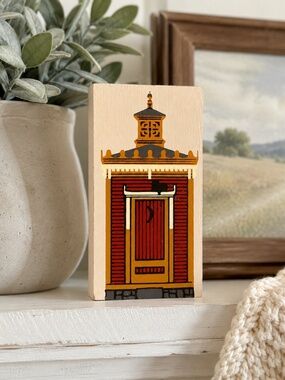Vintage The Cat’s Meow Ornate Building Facade Wooden Shelf Sitter Collectible